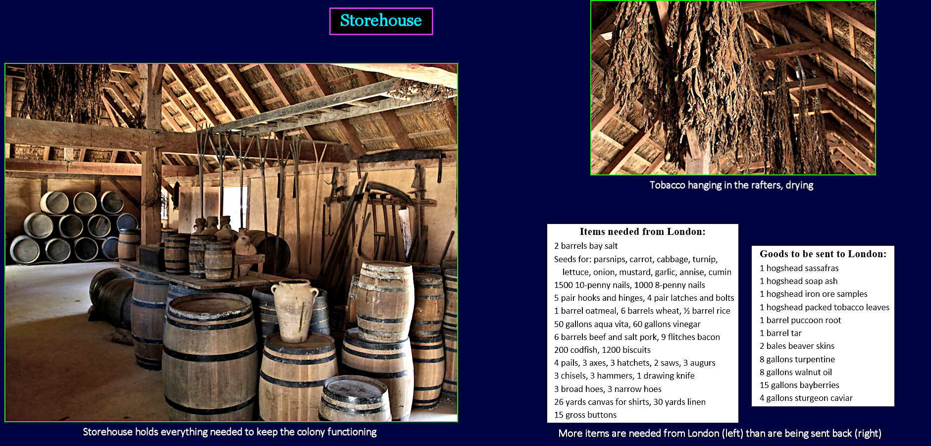 Jamestown storehouse, 1620